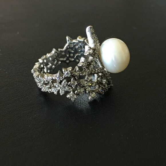 APM Monaco Starburst Ring with Pearl - Picture 4 of 5